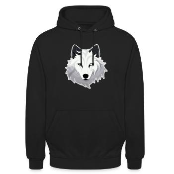 Wolf - Illustration - Unisex Hoodie - Schwarz - Vorne - Alina (178cm) & Michal (187cm)
