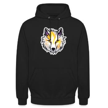 Wolf - Illustration - Unisex Hoodie - Schwarz - Vorne - Alina (178cm) & Michal (187cm)