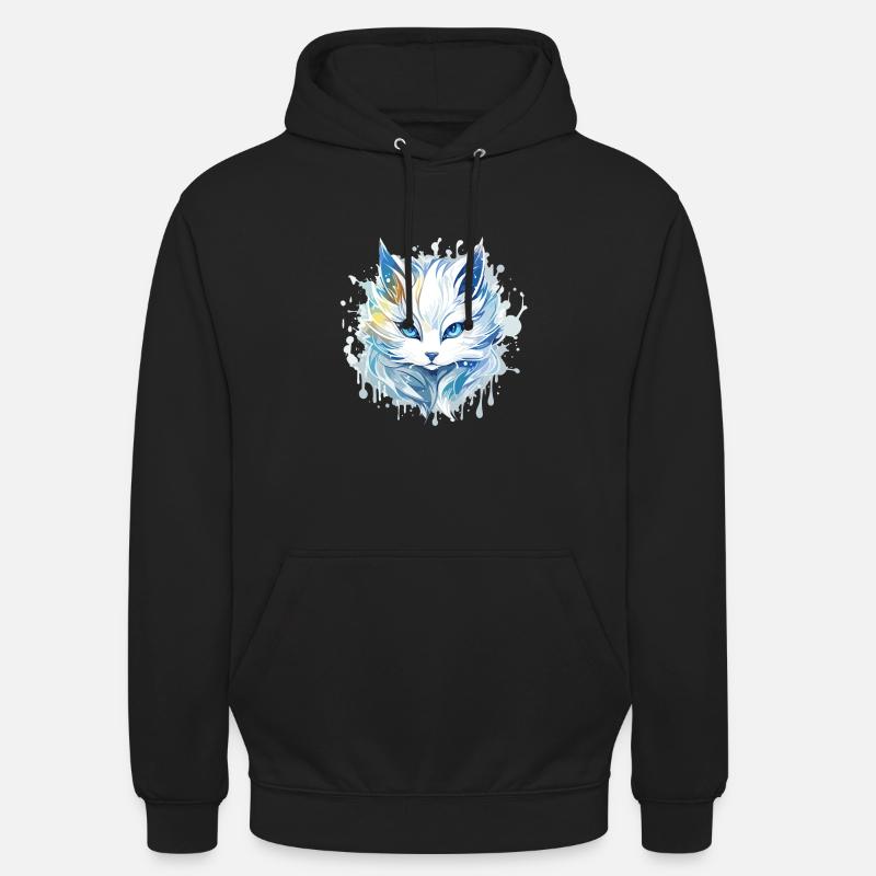Chat - illustration - Sweat-shirt à capuche unisexe - noir