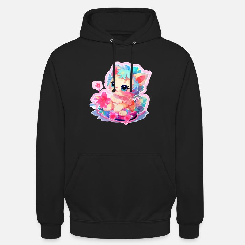 Chat - illustration - Sweat-shirt à capuche unisexe - noir