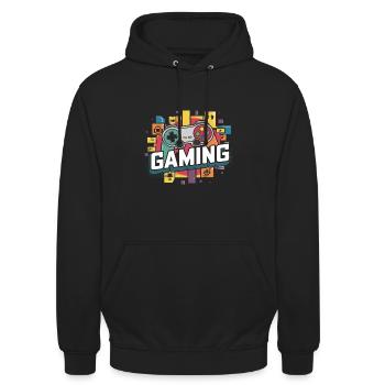 Gaming - Controller - Felpa con cappuccio unisex - nero - Fronte - Alina (178cm) & Michal (187cm)