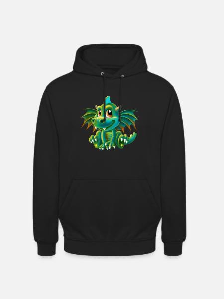 Drache niedlich - Unisex Hoodie - Schwarz