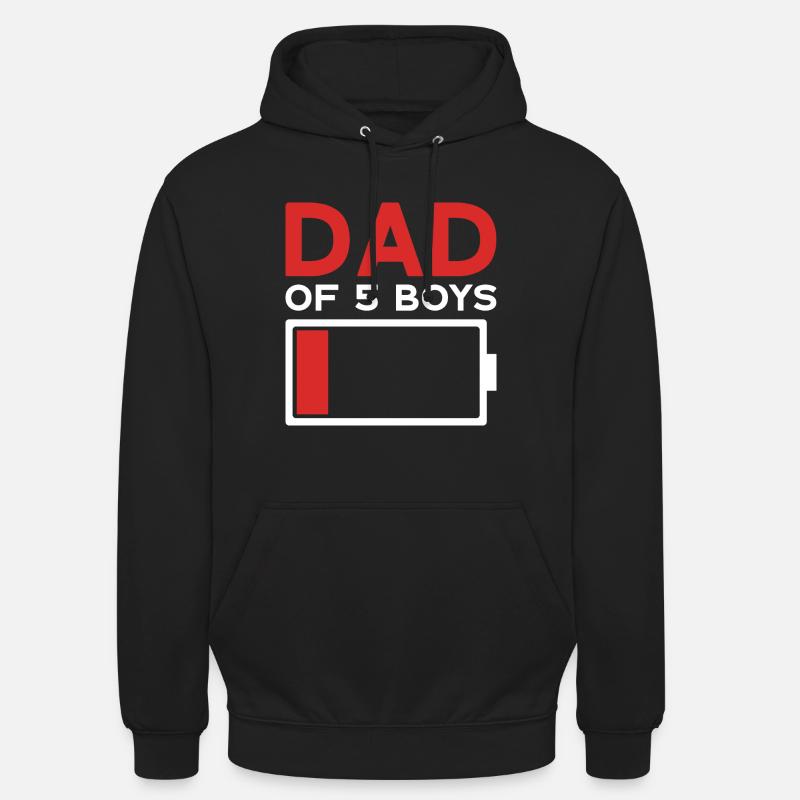 PAPA DE 5 GARÇONS - Sweat-shirt à capuche unisexe - noir