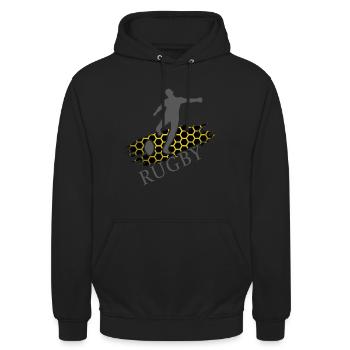 rugby rugbyspieler rugby tackle - Unisex Hoodie - Schwarz - Vorne - Alina (178cm) & Michal (187cm)