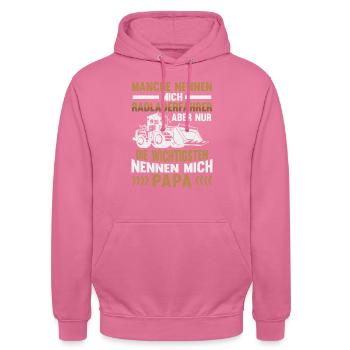 Radladerfahrer Papa Radlader Bauarbeiter - Unisex Hoodie - Pink - Vorne - Alina (178cm) & Michal (187cm)