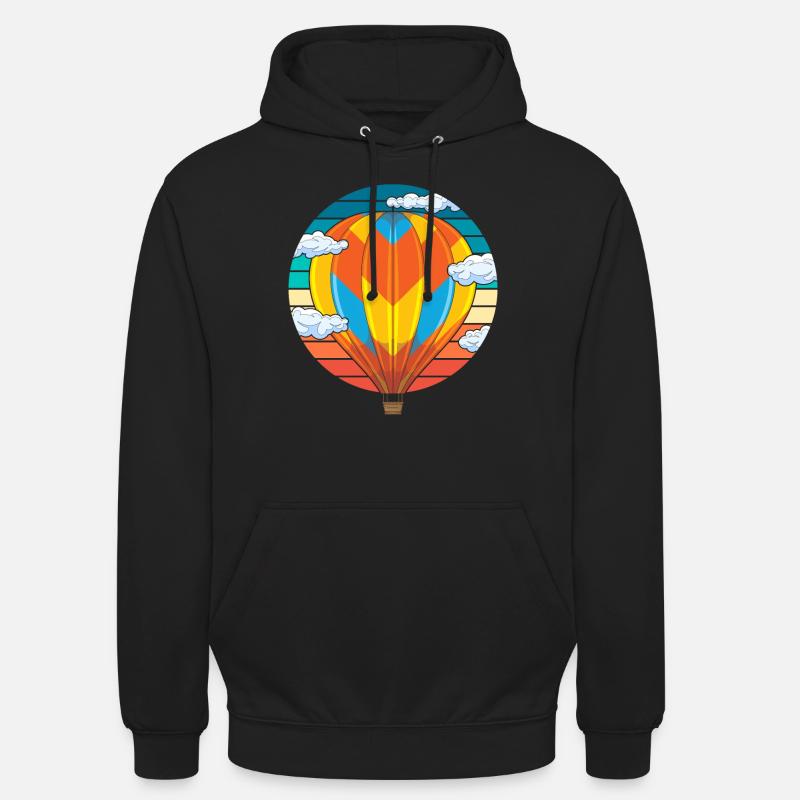 Retro Ballonfahrer Geschenkidee Heißluftballon - Unisex Hoodie - Schwarz