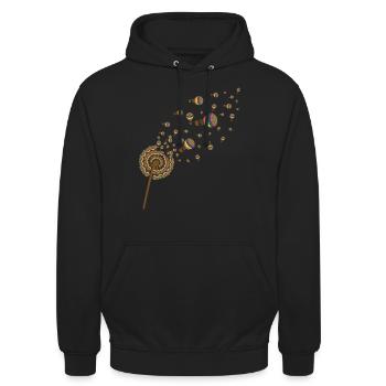 Ballonfahrer Geschenk Pusteblume Heißluftballon - Unisex Hoodie - Schwarz - Vorne - Alina (178cm) & Michal (187cm)