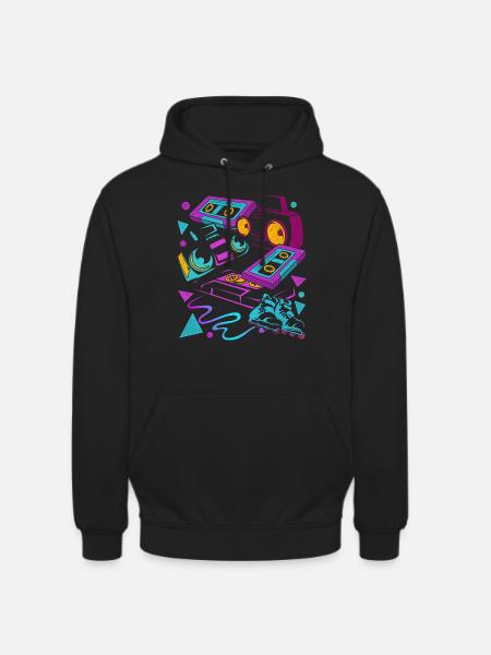 80s Music Gift Idea Cassette - Unisex Hoodie - black