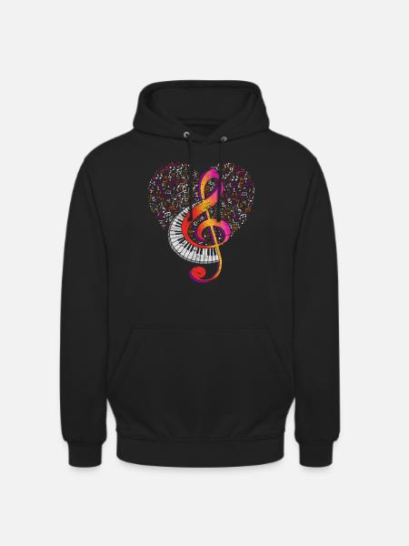 Keyboard Violin Clef Music Clef - Unisex Hoodie - black