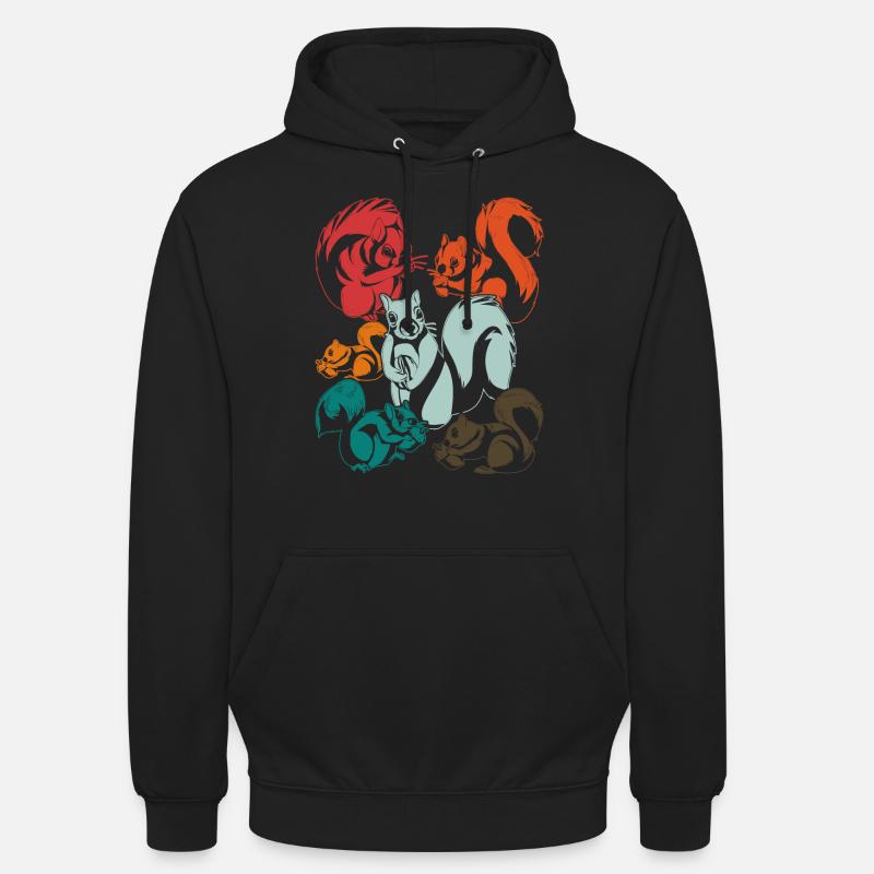 Écureuil - Sweat-shirt à capuche unisexe - noir