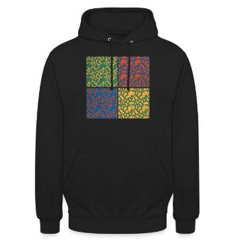 Kuhflecken Pop Art Kuh - Unisex Hoodie - Schwarz - Vorne - Alina (178cm) & Michal (187cm)