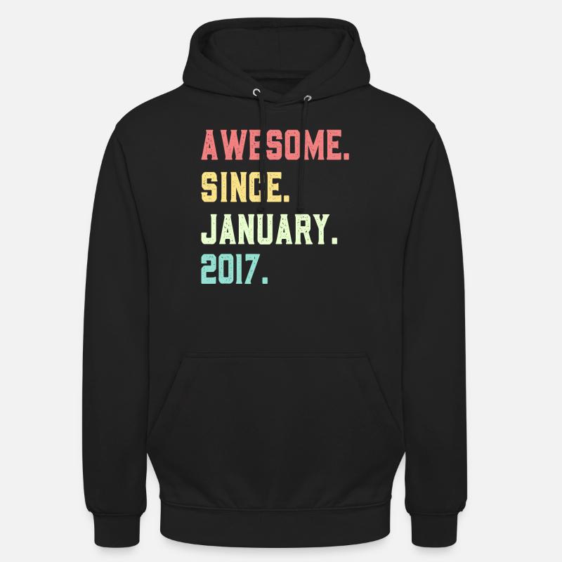 Awesome since January 2017 - Unisex Hoodie - black