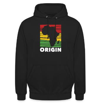 Origin Black History African American - Unisex Hoodie - black - Front - Alina (178cm) & Michal (187cm)