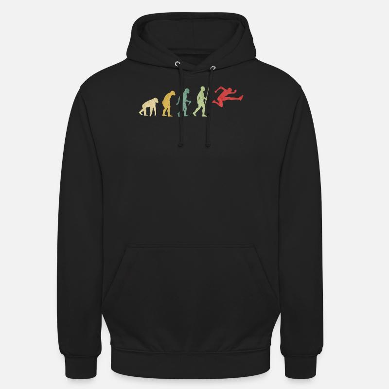 Hurdles Man Running Evolution - Unisex Hoodie - black