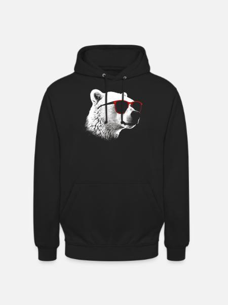 Polar Bear Cool Sunglasses - Unisex Hoodie - black