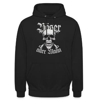 T-Shirt für den etwas älteren Nörgler: Böser Alter - Unisex Hoodie - Schwarz - Vorne - Alina (178cm) & Michal (187cm)