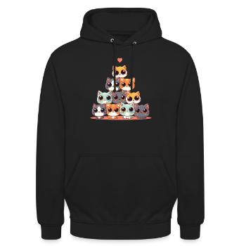 La vie est meilleure avec les chats - Sweat-shirt à capuche unisexe - noir - Devant - Alina (178cm) & Michal (187cm)