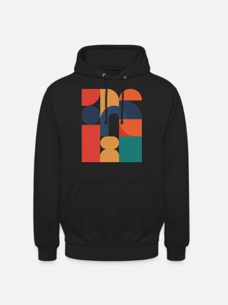 Retro Graphic Design - Abstract Geometry - Unisex Hoodie - black