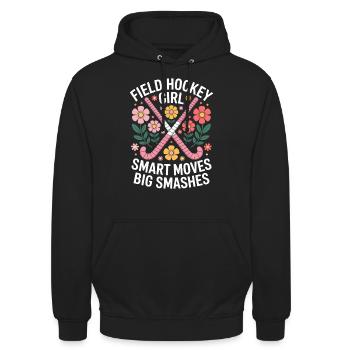 Field Hockey Saying Girl Joke Field Hockey Gift - Unisex Hoodie - black - Front - Alina (178cm) & Michal (187cm)