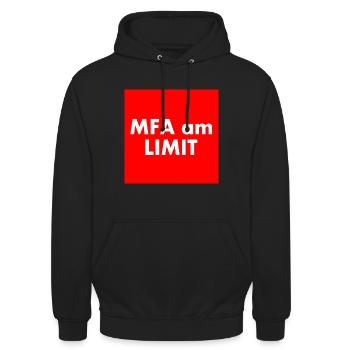 Mfa am limit - Unisex Hoodie - Schwarz - Vorne - Alina (178cm) & Michal (187cm)