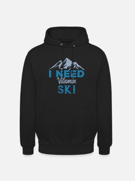 I need vitamin skis - Unisex Hoodie - black