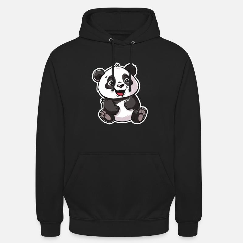 Exubérant Panda Buddy Sticker - Sweat-shirt à capuche unisexe - noir