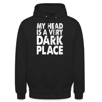 My Head Is A Very Dark Place - Unisex Hoodie - Schwarz - Vorne - Alina (178cm) & Michal (187cm)
