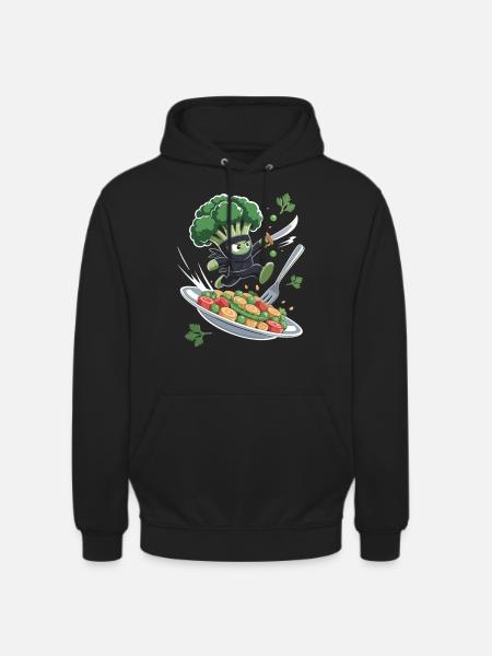 Brokkoli Ninja im Einsatz - Unisex Hoodie - Schwarz
