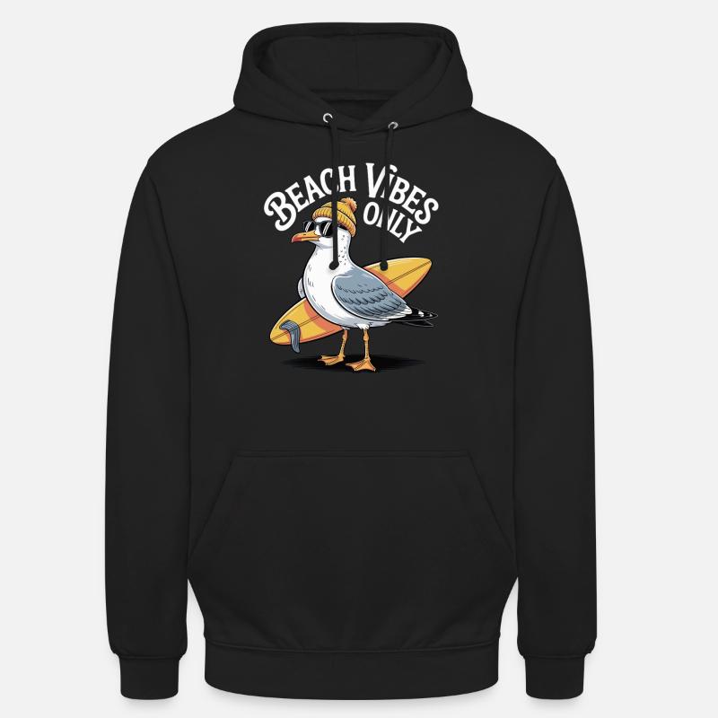 Ambiance de la plage Mouette - Sweat-shirt à capuche unisexe - noir