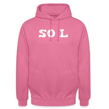 Lettres SO L - Sweat-shirt à capuche unisexe - rose - Devant - Alina (178cm) & Michal (187cm)