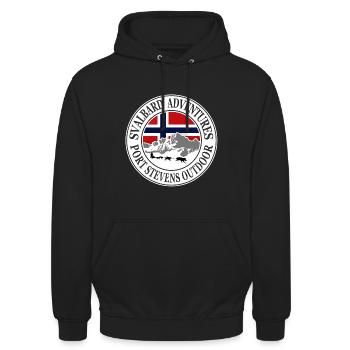Spitzbergen - Svalbard - Huskys - Unisex Hoodie - Schwarz - Vorne - Alina (178cm) & Michal (187cm)