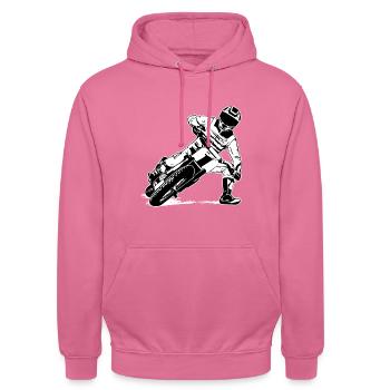 Flat Track Racer - Speedway - Sweat-shirt à capuche unisexe - rose - Devant - Alina (178cm) & Michal (187cm)
