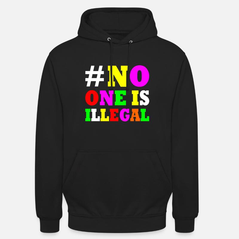 No one is illegal - Unisex-hettegenser - svart