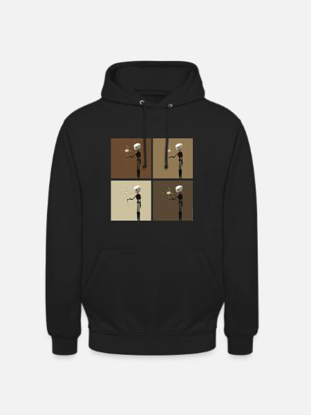 RoboCollage - Sweat-shirt à capuche unisexe - noir