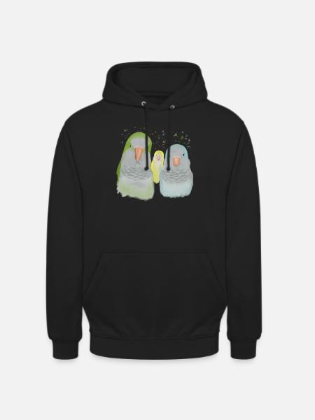 Familie Mönchssittiche - Unisex Hoodie - Schwarz