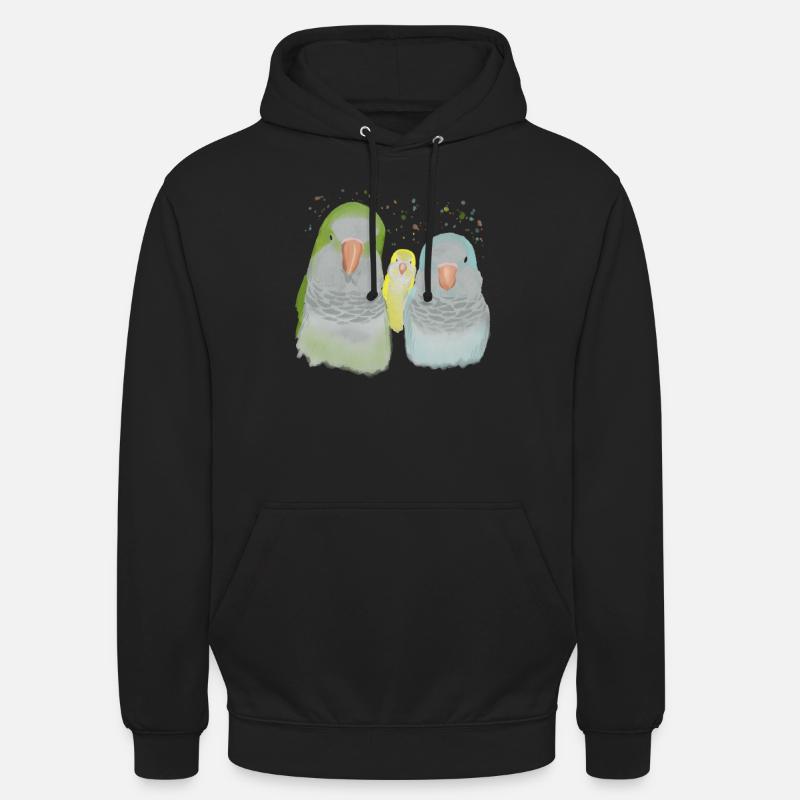 Famille de perruches moines - Sweat-shirt à capuche unisexe - noir