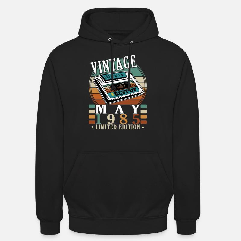 Mai 1985 - Sweat-shirt à capuche unisexe - noir