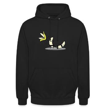 Bananen Strip Dance Striptease - Unisex Hoodie - Schwarz - Vorne - Alina (178cm) & Michal (187cm)