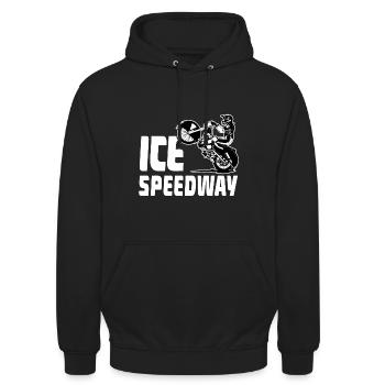 Eisspeedway - Ice speedway - Speedway on Ice - Unisex Hoodie - Schwarz - Vorne - Alina (178cm) & Michal (187cm)