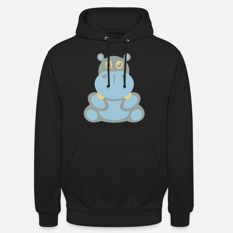 Nilpferd (hippo) - Unisex Hoodie - Schwarz