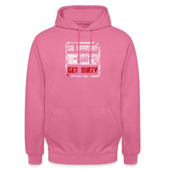 4x4 Allrad Abenteuer Geschenk - Unisex Hoodie - Pink - Vorne - Alina (178cm) & Michal (187cm)