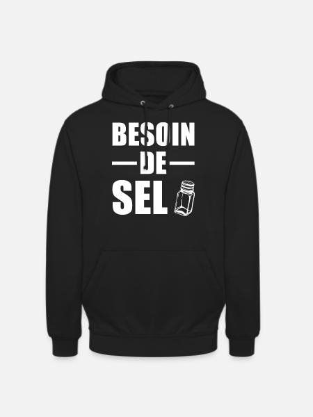 Besoin de Sel - Sweat-shirt à capuche unisexe - noir