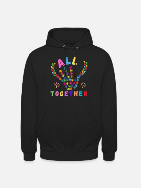 Love Rainbow Rain ALL TOGETHER - Unisex Hoodie - black