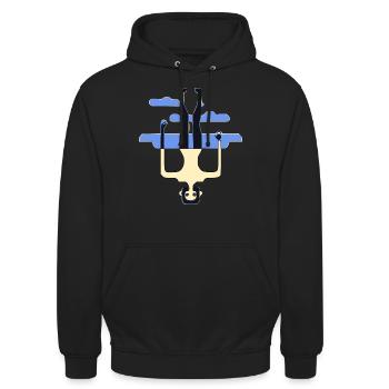 The man upside down - Unisex Hoodie - black - Front - Alina (178cm) & Michal (187cm)