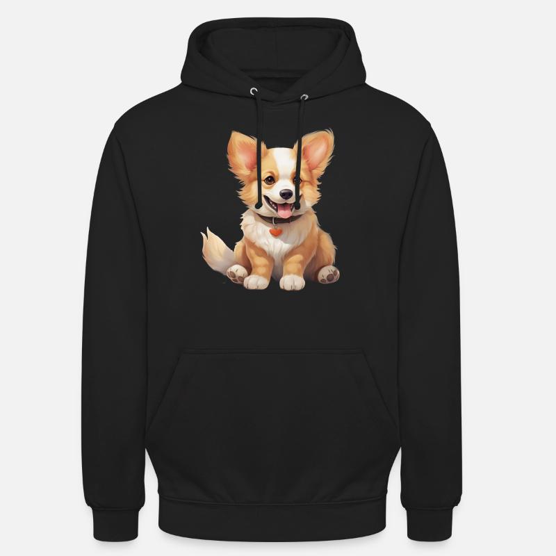 Chien Chibi - Sweat-shirt à capuche unisexe - noir