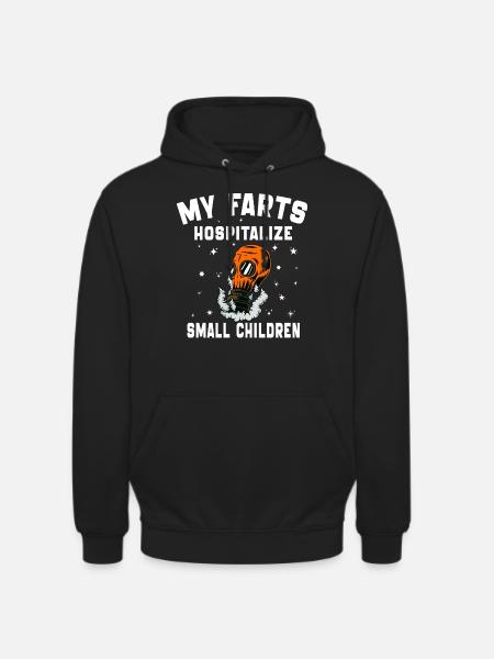 Mijn scheten in het ziekenhuis voor kleine kinderen DAA Scheet Grappen - Uniseks hoodie - zwart