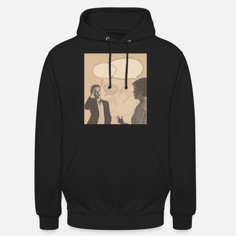 Conversation rétro - Sweat-shirt à capuche unisexe - noir