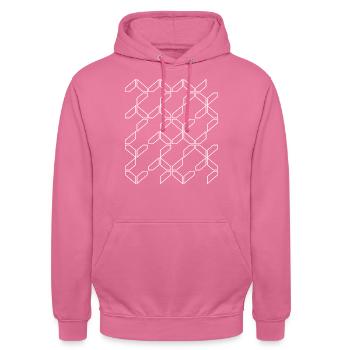 geometrische Formen, Muster - Unisex Hoodie - Pink - Vorne - Alina (178cm) & Michal (187cm)