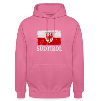 Haut-Adige - Drapeau - Bannière - Drapeau - Drapeau - Sweat-shirt à capuche unisexe - rose - Devant - Alina (178cm) & Michal (187cm)