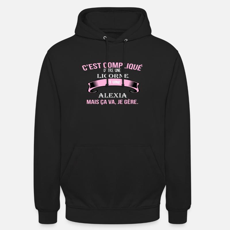 Alexia - Sweat-shirt à capuche unisexe - noir